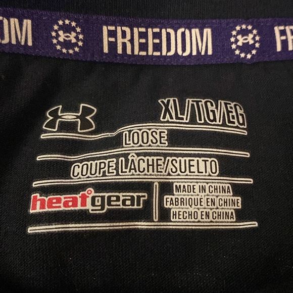 Under Armour UA "Support The Troops - I Will" Black Tee Shirt T-Shirt Sz XL EUC - Picture 5 of 7